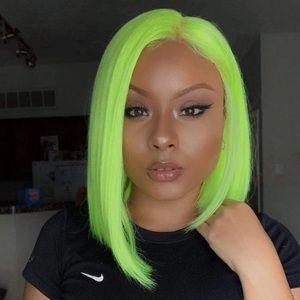 HALIMA SYMMETRICAL NEON STRAIGHT BOB LACEFRONT WIG
